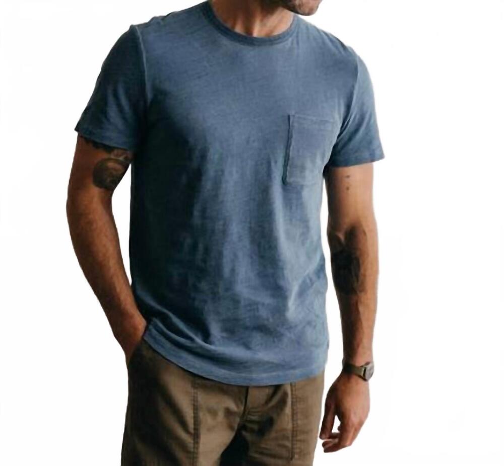 NEW TAYLOR STITCH organic cotton tee in washed indigo